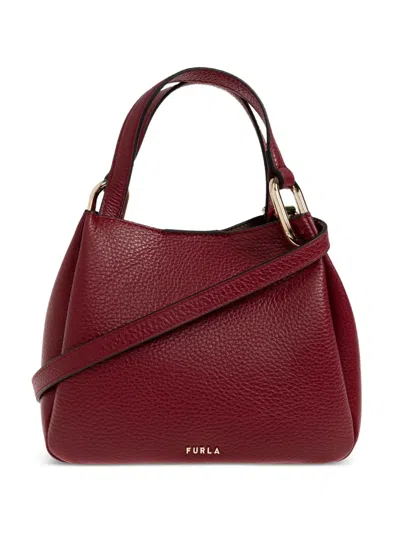 Furla Nuvola Grainy Leather Tote Bag In Burgundy