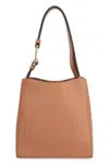 Furla Nuvola Leather Bucket Bag In Saddle Brown
