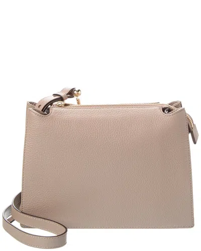 Furla Nuvola Leather Crossbody In Gray