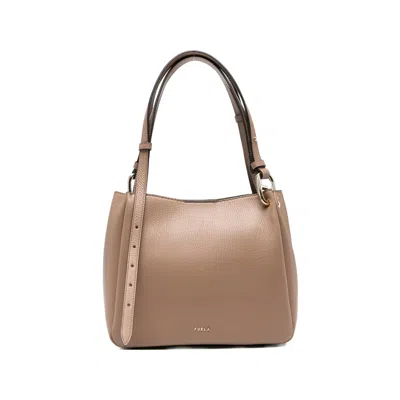 Furla Nuvola Leather Tote Bag In Neutral