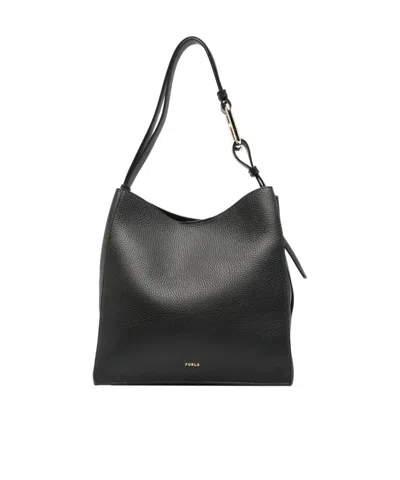 Furla Nuvola Logo Bucket Bag In Black