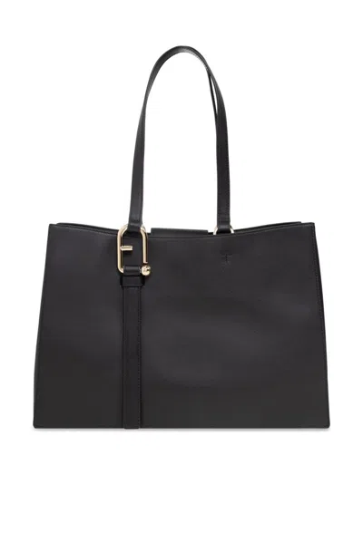 Furla Nuvola Logo Plaque Large Shopper Bag In Black