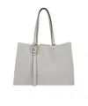Furla Nuvola Leather Tote Bag In Gray
