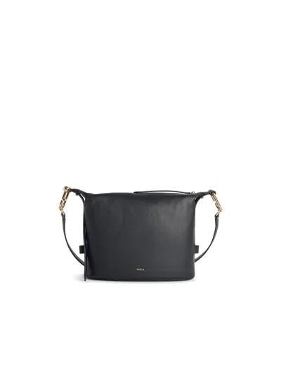 Furla 'nuvola M' Black Lear Bag