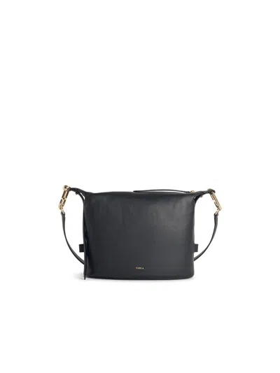 Furla Nuvola M Black Leather Bag