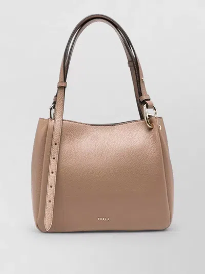 Furla Nuvola Medium Shoulder Bag Adjustable Strap In Pink
