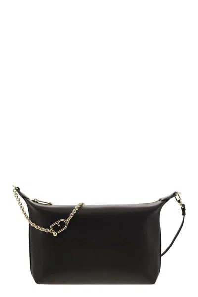Furla Black Leather Bag With Logo