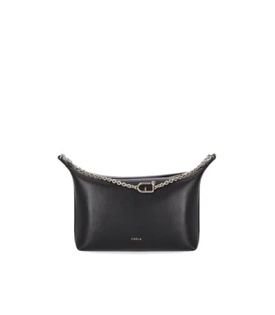 Furla Nuvola Mini Crossbody Hobo In Black