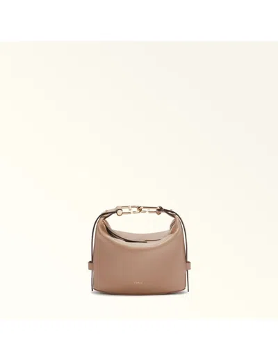Furla Nuvola Mini Leather Handbag In Brown