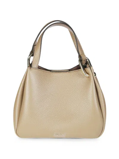 Furla Nuvola Pebbled-leather Tote Bag In Neutral