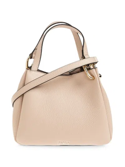 Furla Nuvola Pebbled-leather Tote Bag In Neutral