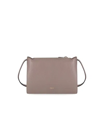 FURLA NUVOLA S STUCCO GRAY CROSSBODY BAG