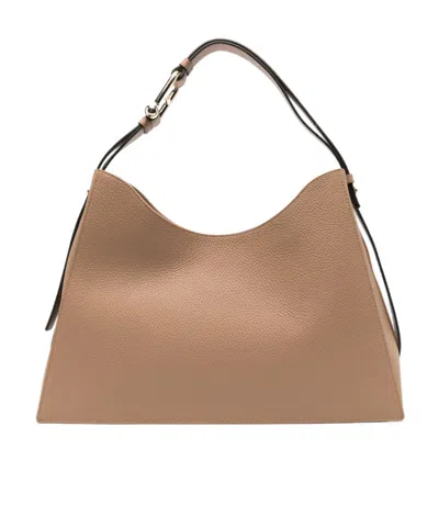 Furla Magnetic Buckle Shoulder Bag In Brown