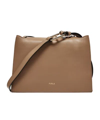 Furla Nuvola Small Shoulder Bag In Brown