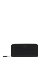 Furla Black Leather Zip Around Wallet In Nero