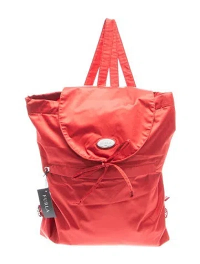 Pre-owned Furla Nylon Backpack Vintage In Red