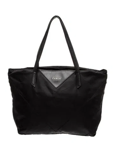 Pre-owned Furla Nylon Tote In Black