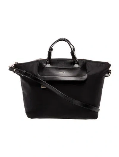 Pre-owned Furla Nylon Tote In Black
