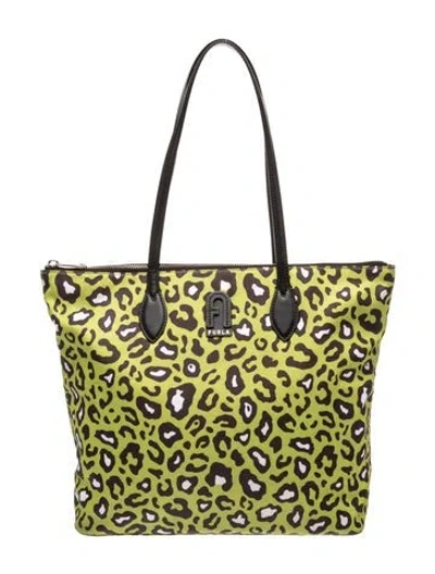 Pre-owned Furla Nylon Tote In Green