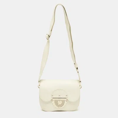 Pre-owned Furla Off White Leather Mini Ducale Shoulder Bag