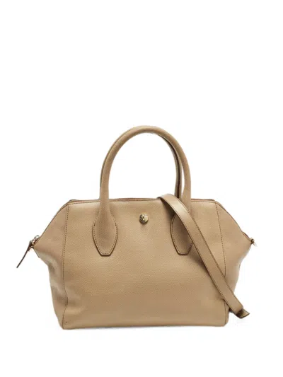 Pre-owned Furla Olimpia Leather Satchel Bag In Neutral