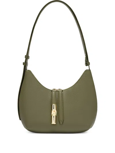 Furla Olive Green Grained Leather Bag