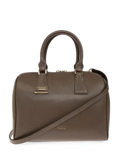 Furla Olivia Grained-leather Tote Bag In Brown