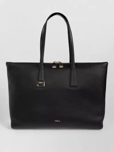 Furla Olivia Large Tote Bag Double Handles In Black