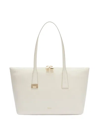 Furla Olivia Borsa Shopping L Panna Bianco Pelle Di Vitello Granata Donna In White