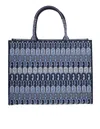 Furla Opportunity L Tote Bag In Jacquard Fabric In Blu