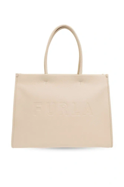 Furla Opportunity Leather Tote Bag In Beige