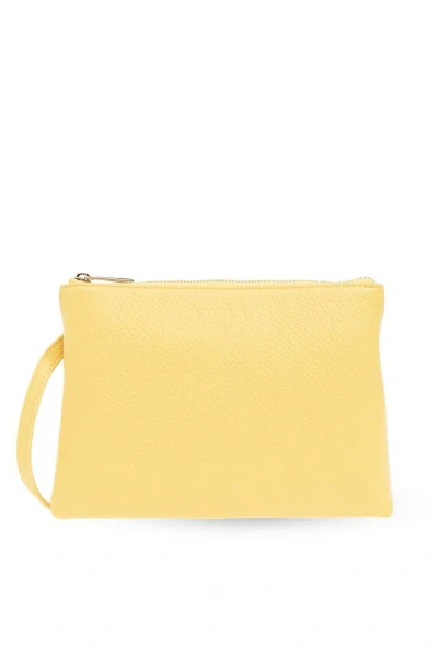 Furla Opportunity Logo Debossed Small Handbag In Yellow