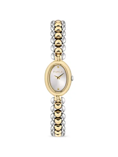 Furla Oval Case 24mm Watch In Gold