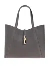 Furla Panelled Clasp Tote Bag In Gray