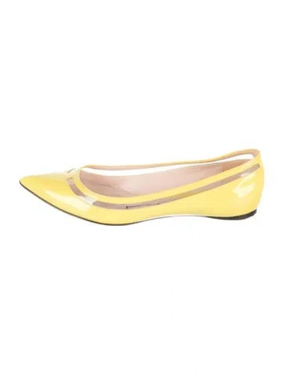 Pre-owned Furla Patent Leather Ballet Flats In Yellow