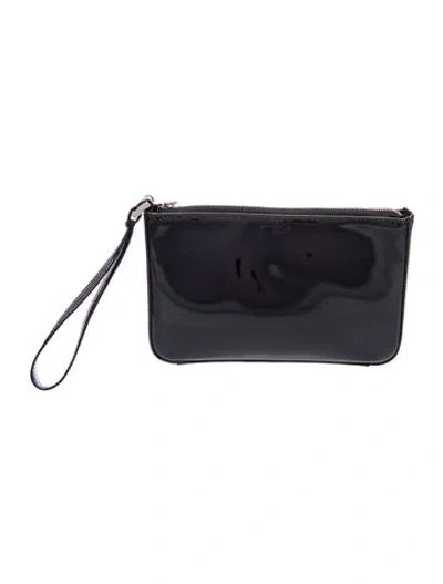 Pre-owned Furla Patent Leather Clutch In Black