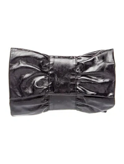 Pre-owned Furla Patent Leather Clutch In Black