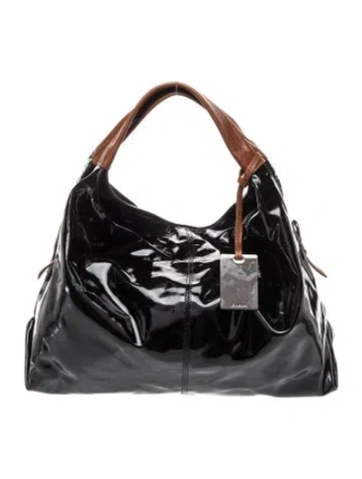 Pre-owned Furla Patent Leather Hobo In Black