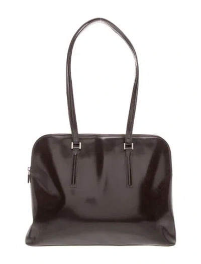 Pre-owned Furla Patent Leather Shoulder Bag In Brown