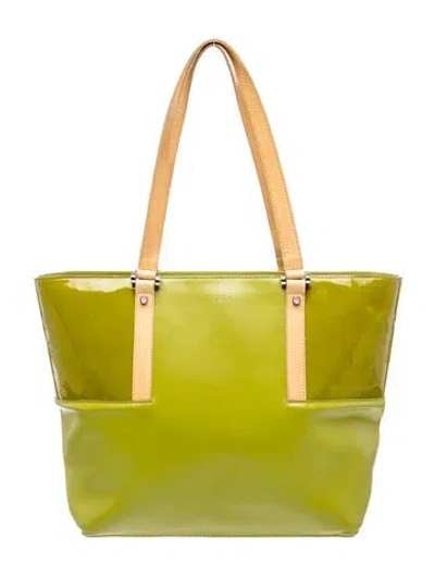 Pre-owned Furla Patent Leather Shoulder Bag In Green
