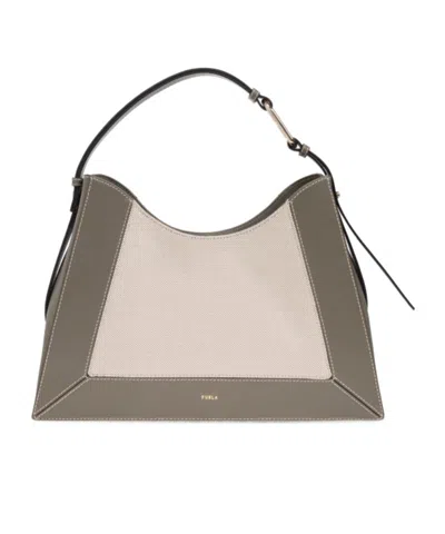 Furla Patterned Shoulder Bag In Nude