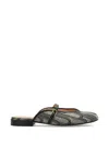 Furla Patterned Strap Mules In Gray