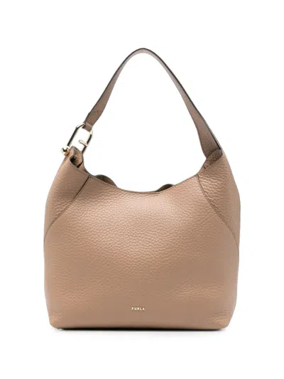 Furla Pebbled Leather Tote Bag In Blue