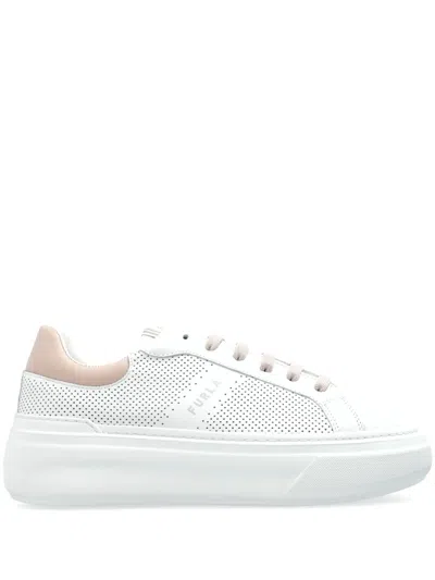 Furla Perforated Sneakers In White