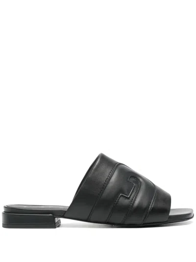 Furla Pic Nic Flat Mules In Black