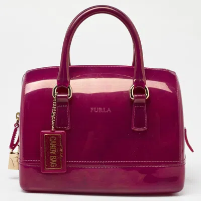 Pre-owned Furla Pink Rubber Candy Satchel