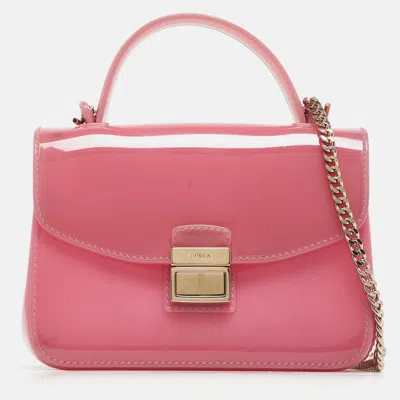 Pre-owned Furla Pink Rubber Mini Metropolis Top Handle Bag