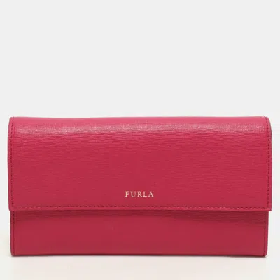 Pre-owned Furla Pink/orange Leather Flap Wallet