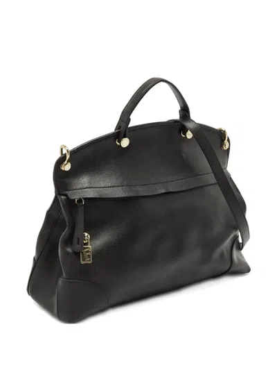 Pre-owned Furla Piper Leather Tote Bag In Black
