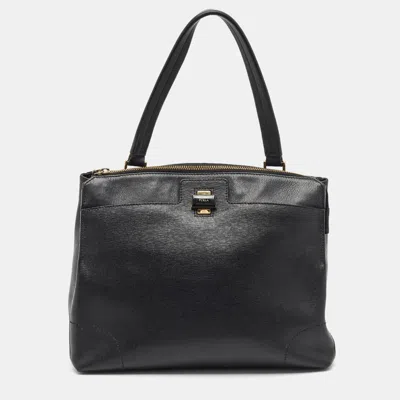 Pre-owned Furla Piper Lux Black Leather Top Handle Bag